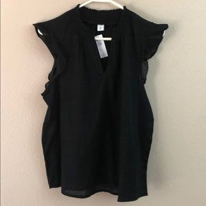 Flutter sleeve black blouse NWT